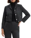 Theory Boxy Crop Jacket In Charcoal Melange