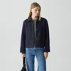 Theory Boxy Cuff Jacket In Double-face Wool-cashmere In Blue