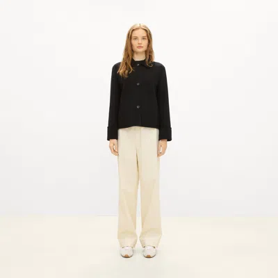 Theory Boxy Cuff Jacket In Double-face Wool-cashmere In Black