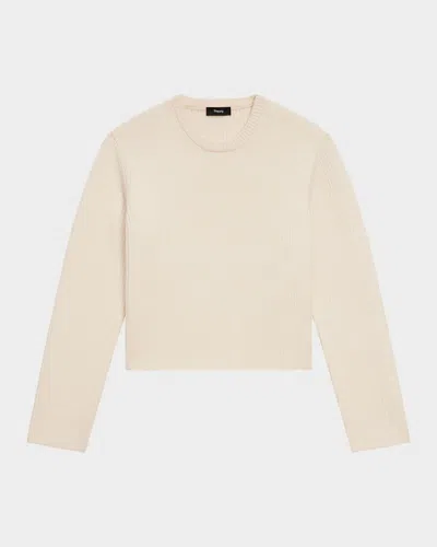 THEORY BOXY FELTED WOOL-CASHMERE PULLOVER SWEATER