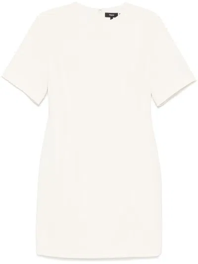 Theory Boxy Mini Dress In White