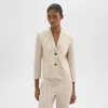 Theory Boxy Patch Pocket Blazer In Good Linen In Straw