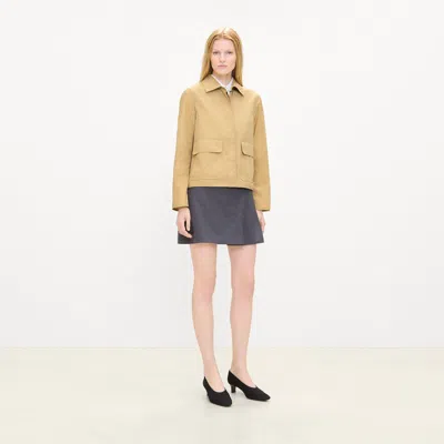 Theory Boxy Patch Pocket Jacket In Trench Cotton In Yellow