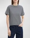 Theory Stripe Cotton T-shirt In Nywh