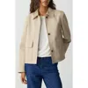 Theory Boxy Stretch Cotton Jacket In Neutral