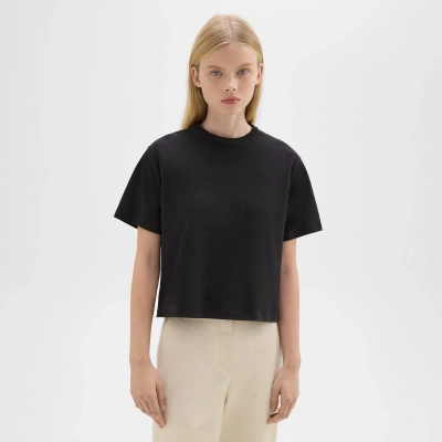 Theory Boxy Tee In Cotton Jersey In Black