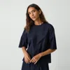 Theory Boxy Tee In Linear Cotton