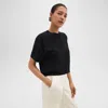 Theory Boxy Tee In Regal Wool In Black