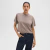 Theory Boxy Tee In Regal Wool In Light Cinder