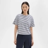 THEORY BOXY TEE IN STRIPED COTTON JERSEY