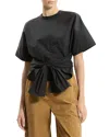 Theory Boxy Tie Front Top In Black
