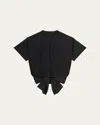 Theory Boxy Tie Front Top In Black