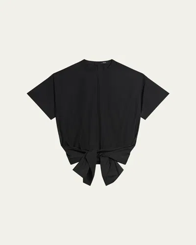 THEORY BOXY TIE-FRONT TOP