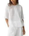 Theory Boxy Tee In Linear Cotton In White