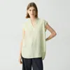 Theory Boxy Tunic Top In Relaxed Linen In Aloe