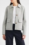 Theory Boxy Wool & Recycled Cashmere Jacket In Gray
