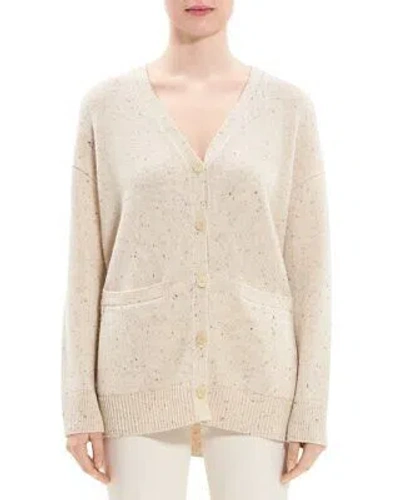 Pre-owned Theory Boxy Wool-blend Cardigan Women's In Cdcream Multi