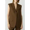 Theory Oversized Vest In Wool-blend In Clove