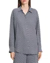 Theory Geometric Boyfriend Shirt In Blue