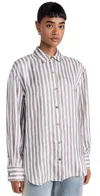 Theory Boyfriend Shirt Cinder Multi In Cinder Multi