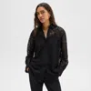 Theory Womens  Long-sleeve Semi-sheer Lace Shirt In Black
