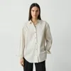 Theory Boyfriend Shirt In Striped Cotton-blend In Sand Multi