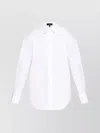 Theory Boyfriend Shirt With Curved Hem And Long Sleeves In White