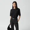 Theory Boyfriend Tee In Regal Wool In Black