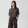 Theory Boyfriend Tee In Regal Wool In Brown