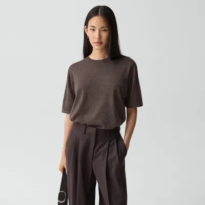 Theory Boyfriend Tee In Regal Wool In Brown