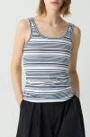 Theory Scoop-neck Tank Top In Striped Cotton Jersey