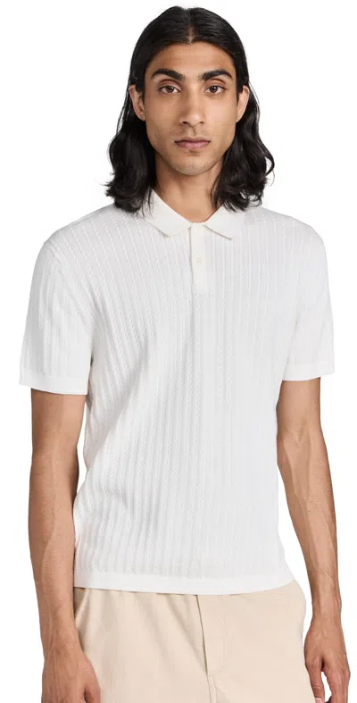 Theory Breach Textured Polo Ivory In White