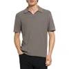 Theory Brenan Johnny Collar Polo In Gray