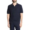 Theory Brenan Linen Blend Polo In Blue