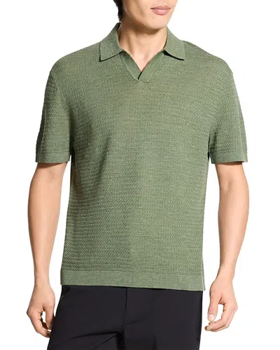 THEORY BRENAN LINEN POLO SHIRT
