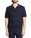 Theory Brenan Linen Blend Polo In Blue