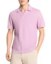 Theory Brenan Linen Blend Polo In Pink