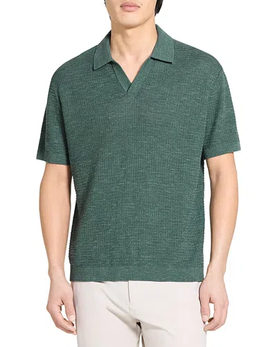 Theory Brenan Polo In Neo Pacific Linen In Green