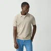Theory Brenan Polo Shirt In Light Bilen In Earl Grey