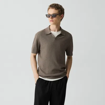 Theory Brenan Polo Shirt In Light Bilen In Gray