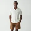 Theory Brenan Polo Shirt In Pacific Linen In White