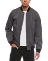 Theory Brenton Stretch Nylon Bomber Jacket In Gray