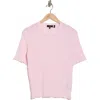 Theory Bristol Lace Trim Waffle Knit Sweater Top In Pink