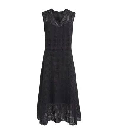 Theory Broderie Anglaise V-neck Midi Dress In Multi