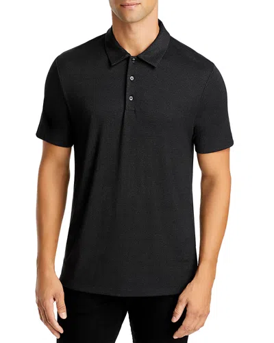 Theory Double Layered Johnny Collar Polo Shirt In Black