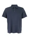 Theory Blue Polo Shirt With Classic Collar And Front Button Closure In Cotton Man In Blue