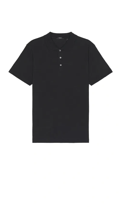 Theory Bron Cotton Polo In Black