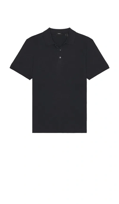 Theory Bron Cotton Polo In Black