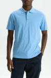 Theory Bron Polo Shirt In Anemone Modal Jersey In Powder Blue