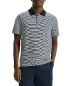 THEORY BRON D COTTON TEXTURED STRIPE REGULAR FIT POLO SHIRT